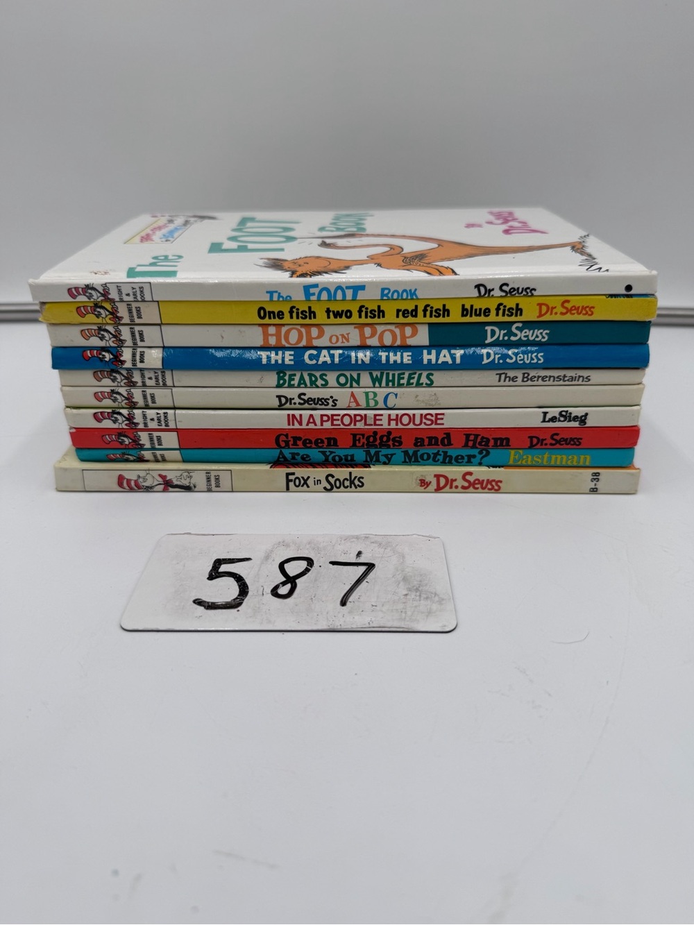 Vintage Dr Seuss Beginner Books Hardcover Lot of 10 Cat in Hat Green Eggs ABC